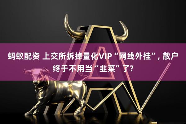 蚂蚁配资 上交所拆掉量化VIP“网线外挂”, 散户终于不用当“韭菜”了?